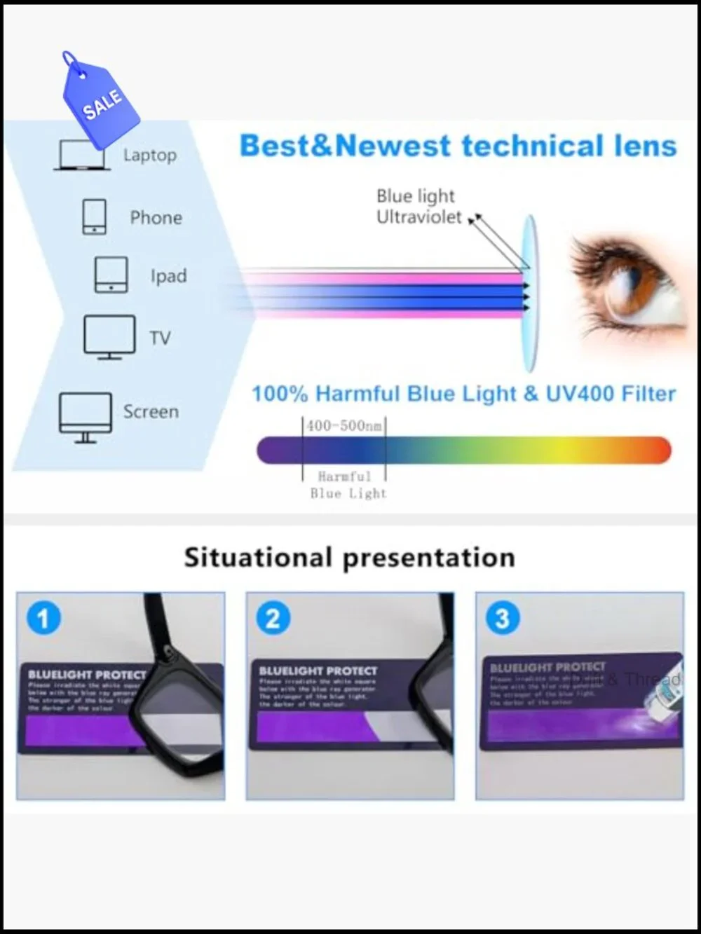 3 Pack Retro Oversized Square Blue Light Blocking Reading Glasses